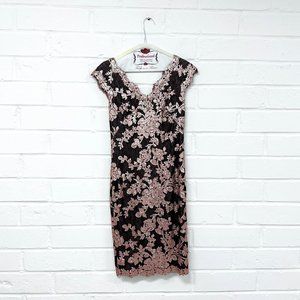 Tadashi Shoji Floral Sequien Embellished Dress